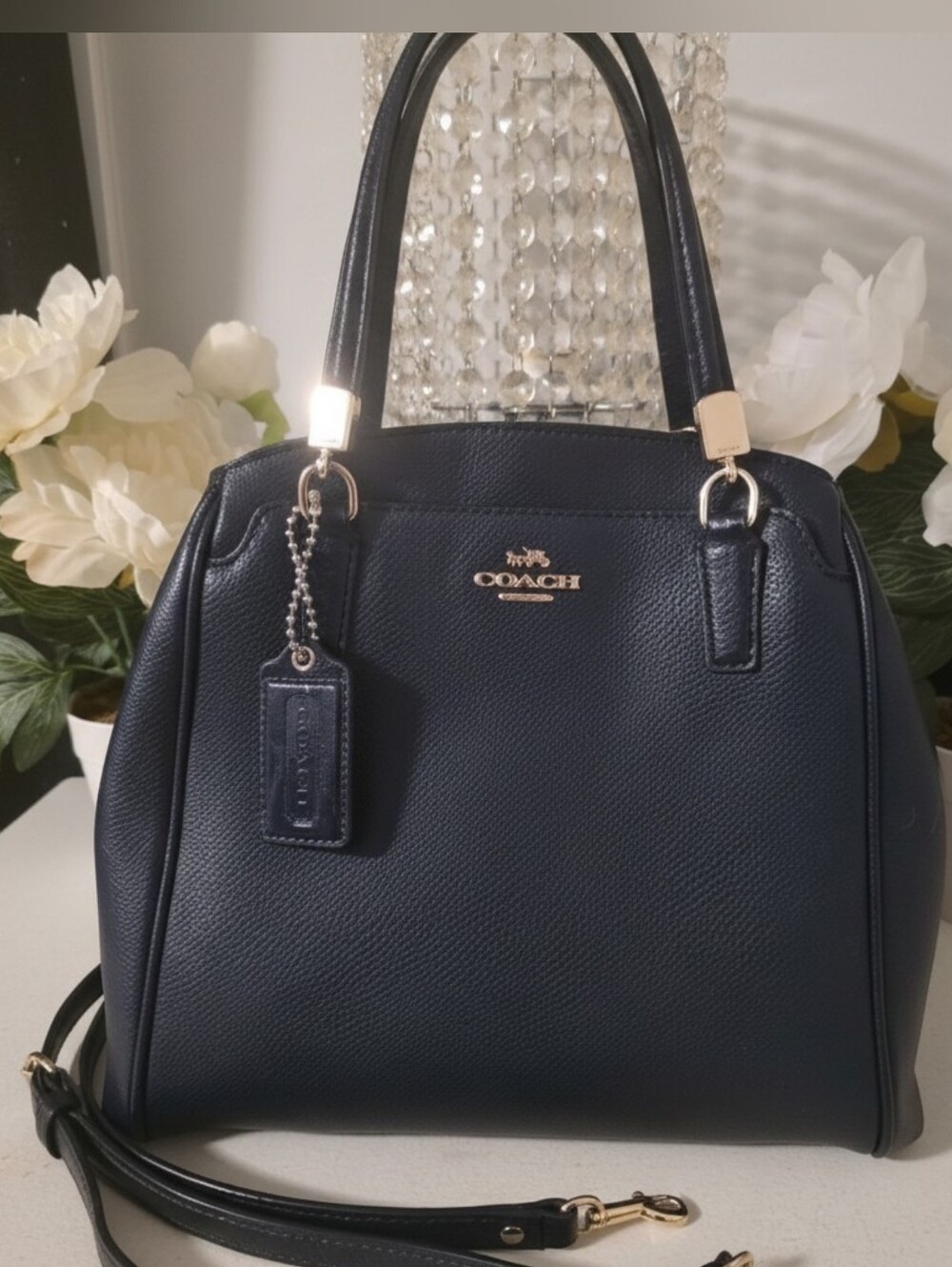 Coach Midnight Blue/ Black  Leather Women's Bag